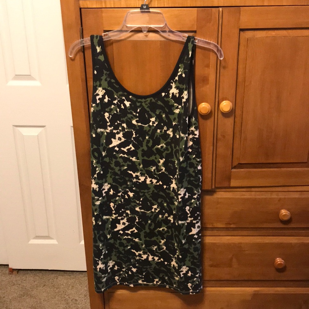 Top Shop camo open back dress